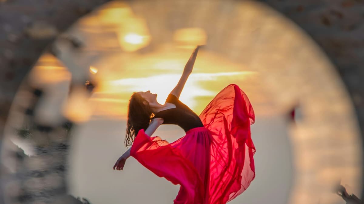 A person in a red dress, date night in Alberta