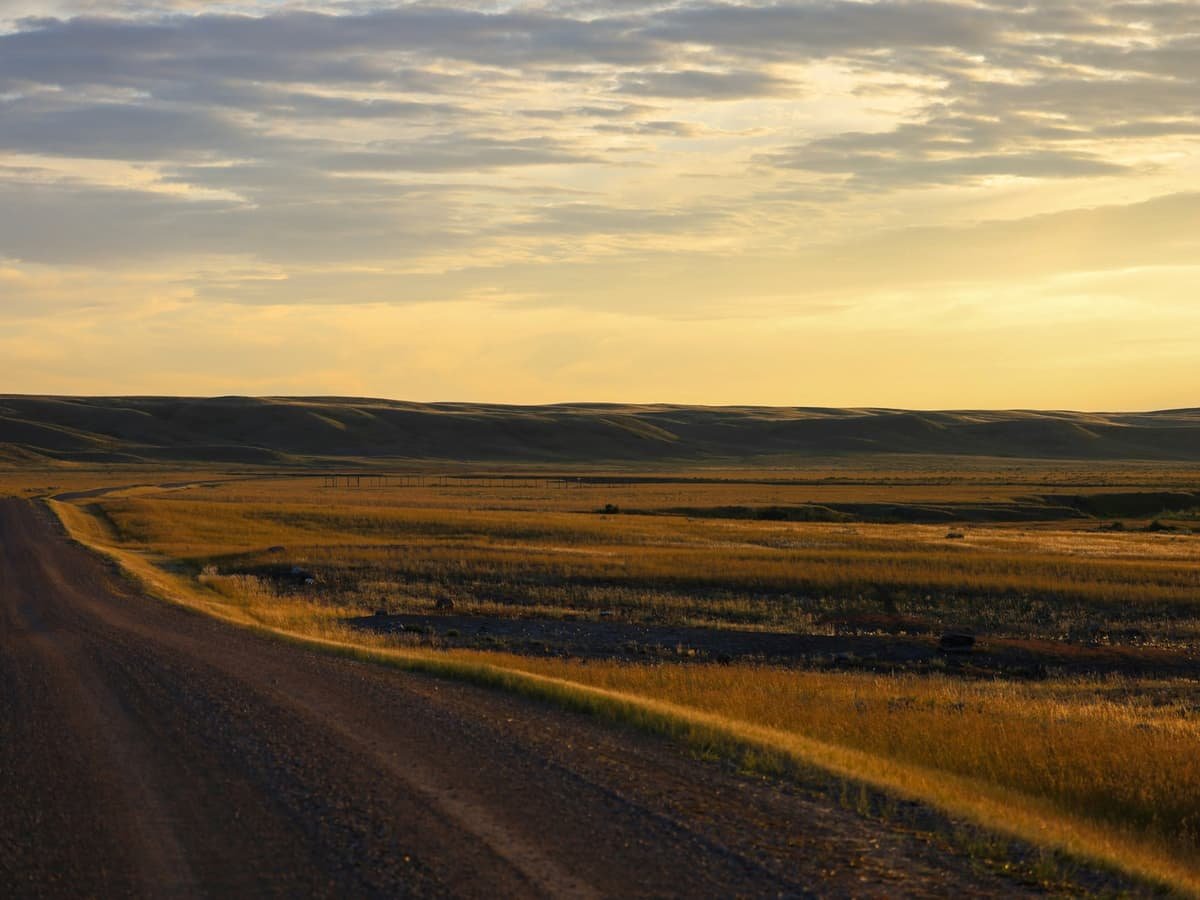 A road in a field: date idea in Saskatchewan