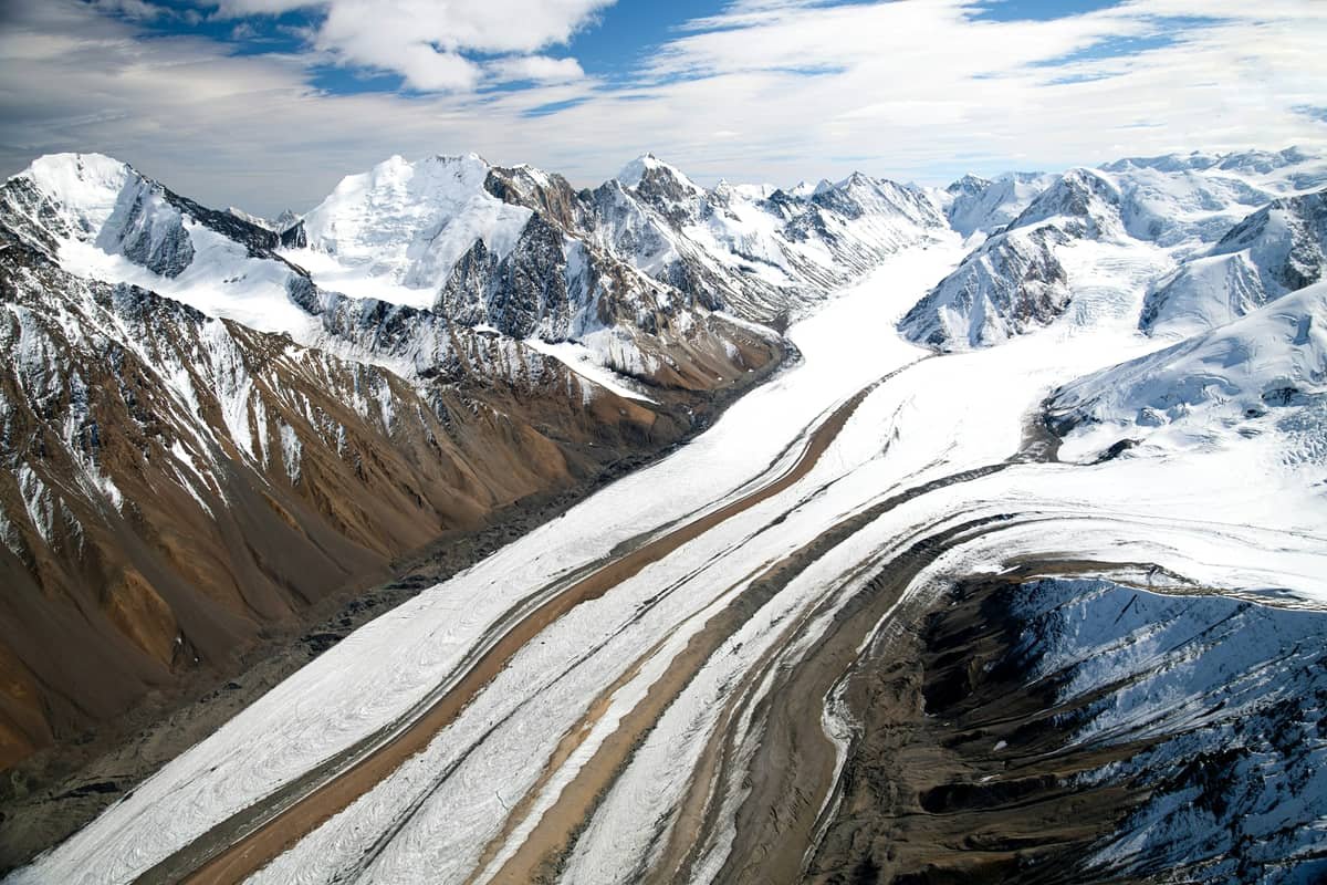 A road in the mountains in Kluane Ranges behind Haines Junction, Yukon